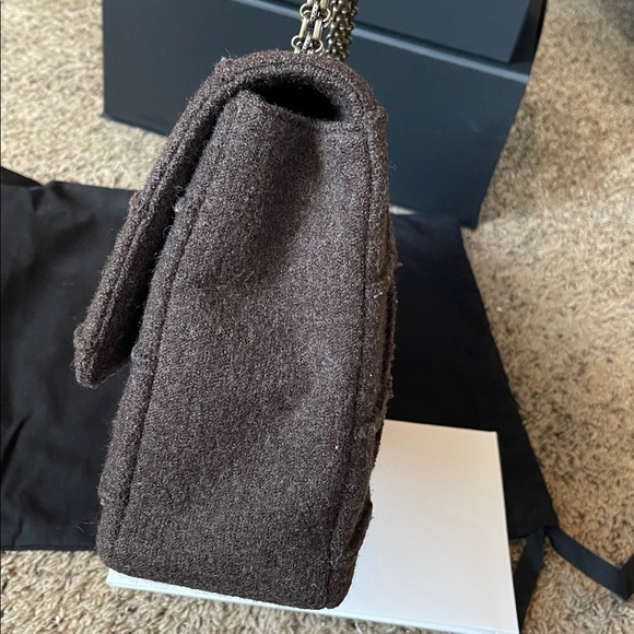 Chanel Chocolate Bar Mademoiselle Brown Flap Bag Quilted Wool Jumbo - Picture 5 of 13